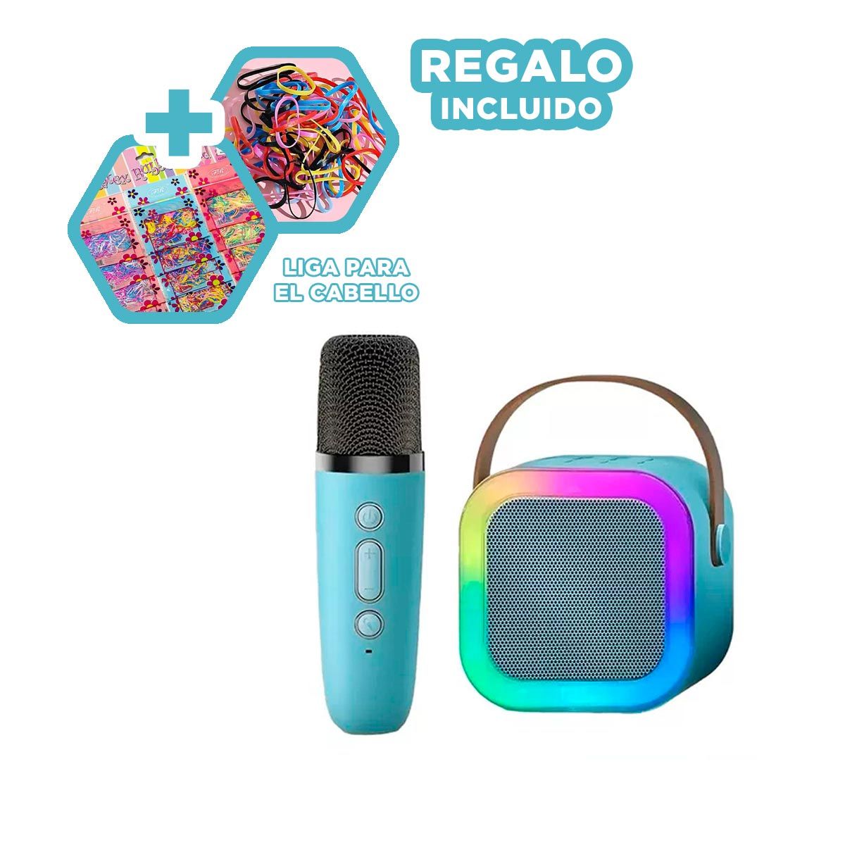 RYBIU IMPORT - Altavoz Util para Reuniones en Celeste Y+Ligas de Regalo