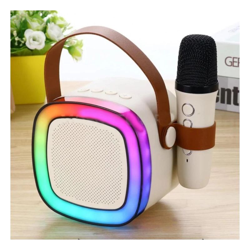 RYBIU IMPORT - Pack4 Bocina con Microfono Wireless para Karaoke en Beige