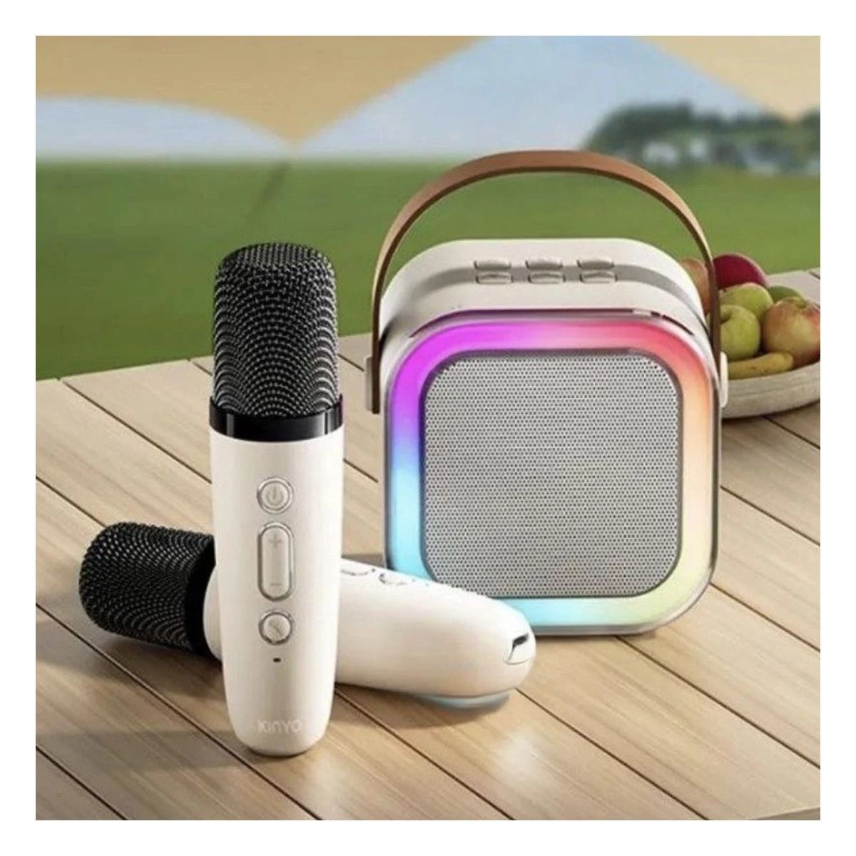 RYBIU IMPORT - Pack4 Bocina con Sonido Estereo en Beige Y+Papel de Regalo