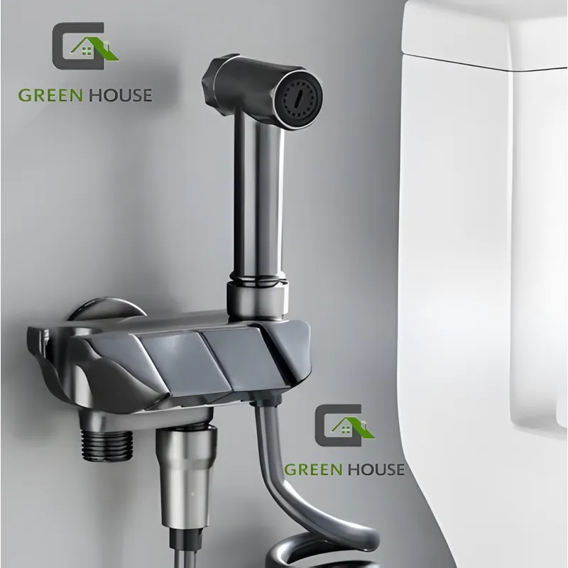 GENERICO - DUCHA BIDET 2 TECLAS COLOR NEGRO ACERO INOXIDABLE SUS 304