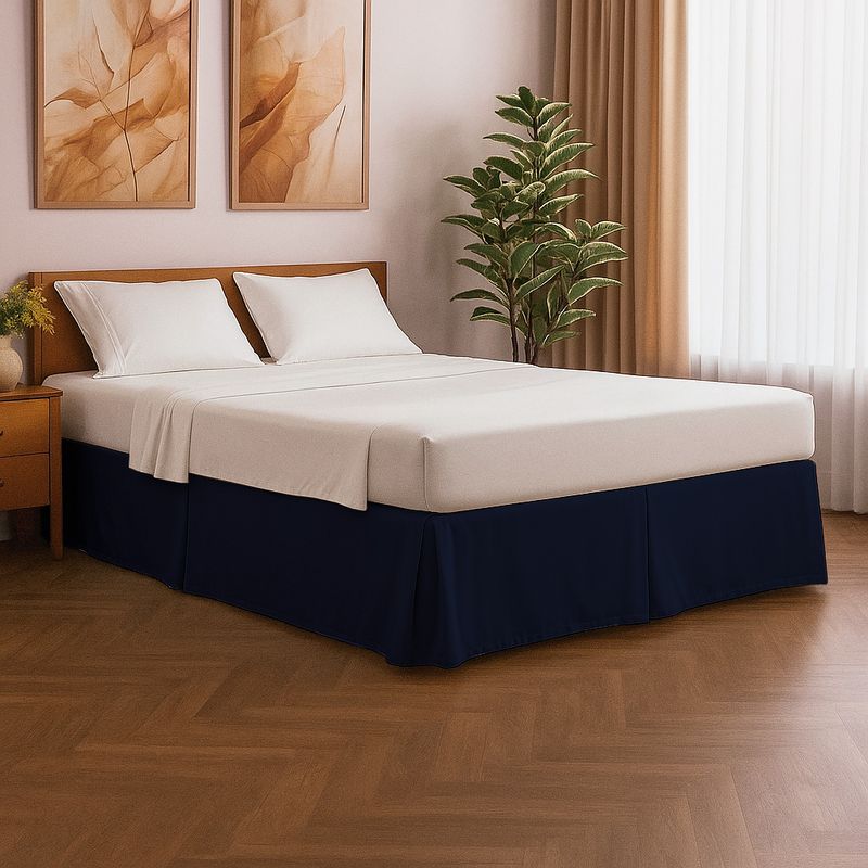 GENERICO - Cubre Tarima con Pliegues Queen 200 x 160 x 30 cm Azul marino