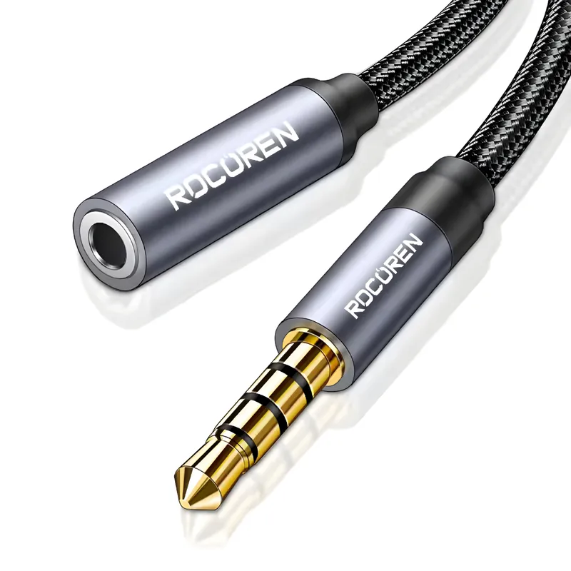 GENERICO - Cable de extensión de audio auxiliar Rocoren de 2m macho a hembra