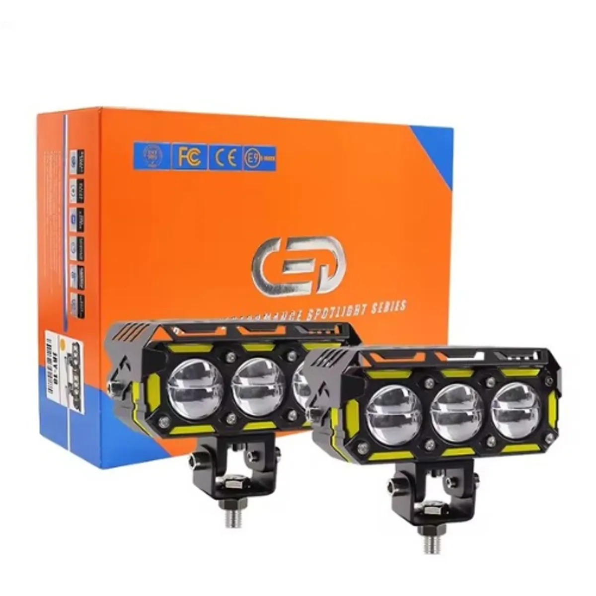 GENERICO - FARO EXPLORADOR DE 3 LED 125W 2 PCS KIT DE INSTALACIÓN