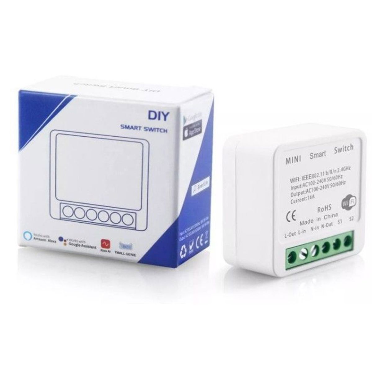 TUYA - Mini Switch Inteligente Wifi Multifunción Tuya-Smt App Google Alexa