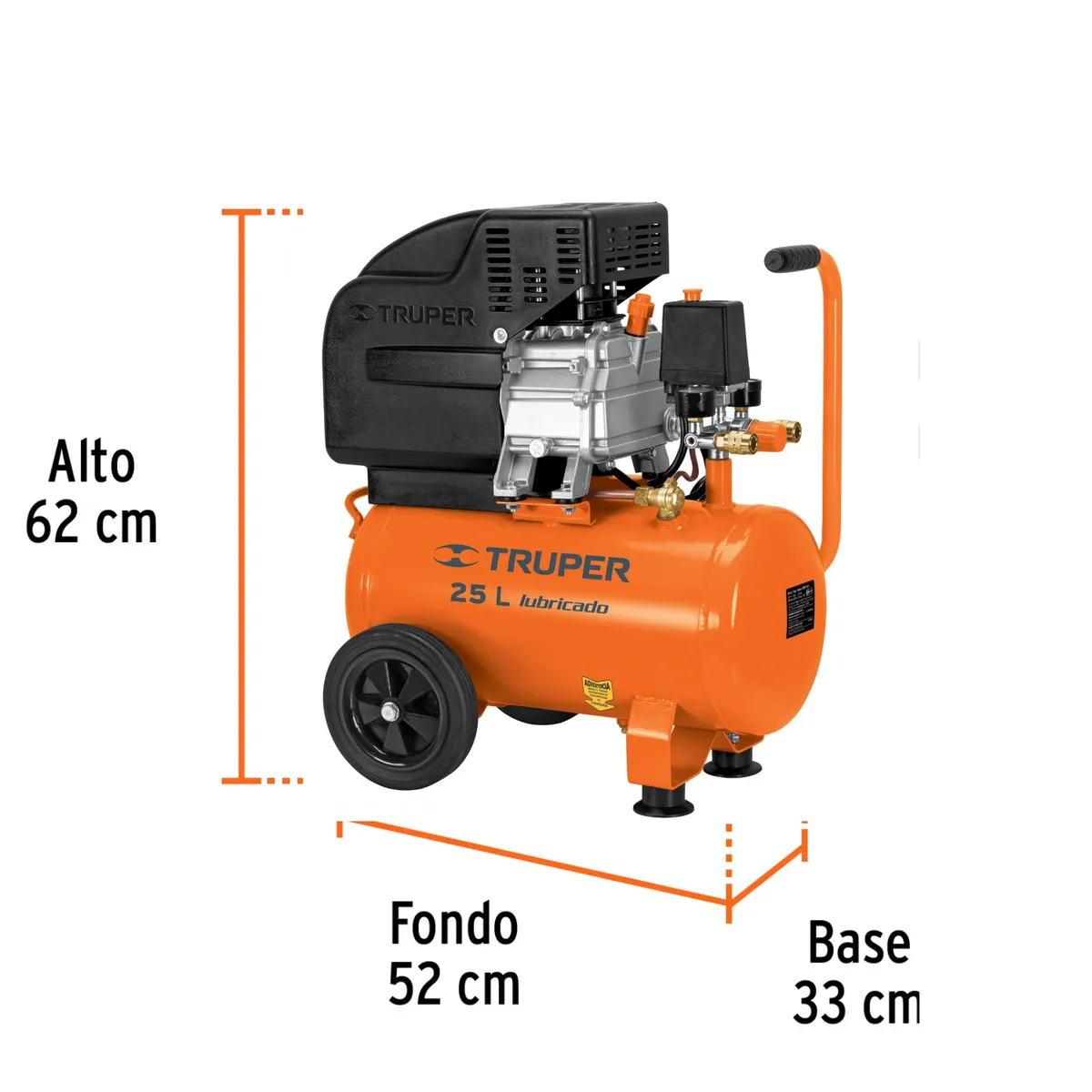 TRUPER - Compresora 25 Litros Truper + Kit Neumático 5 Piezas Total