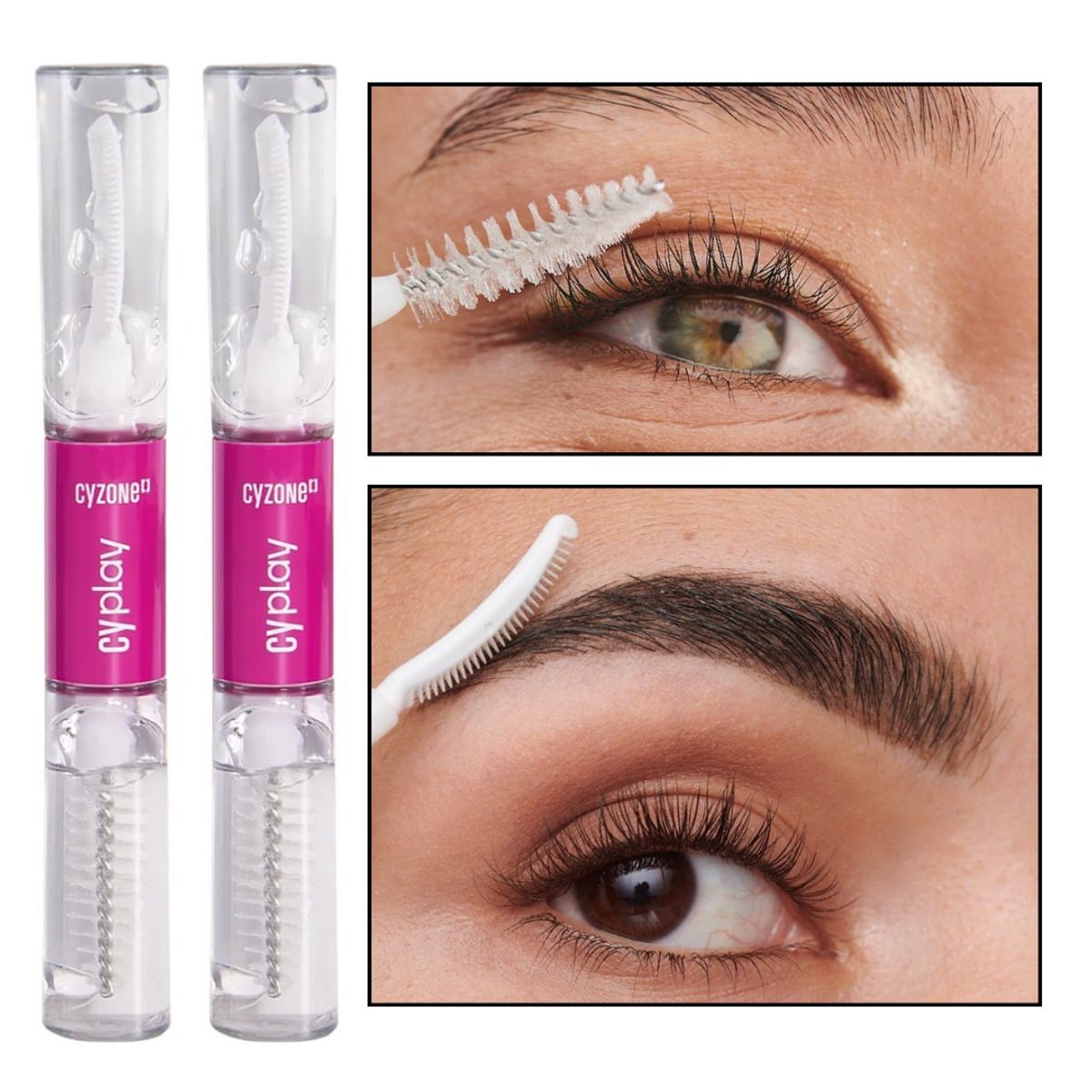 CYZONE - Set x 2 SECRET LASH Máscara incolora fijación pestañas cejas cyzone