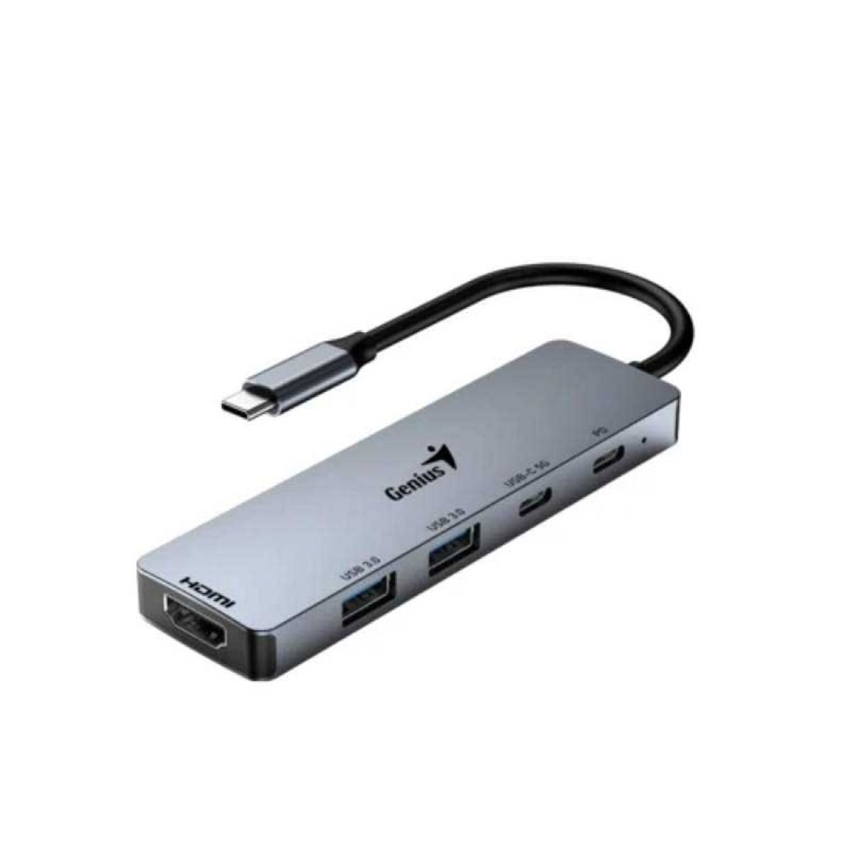 GENIUS - HUB GENIUS UH-500 USB-C 5 EN 1 PUERTOS USB 3.0 /USB-C /HDMI