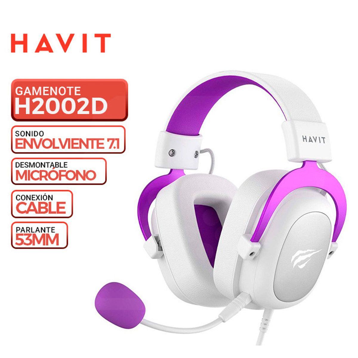 HAVIT - AUDIFONO HAVIT GAMENOTE H2002D BLANCO