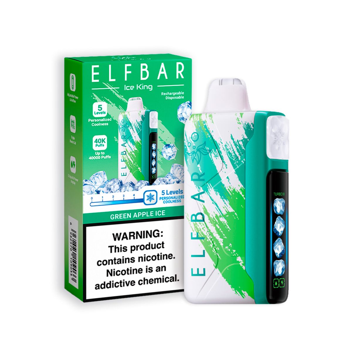 VAPE STATION - ElfBar Iceking 40000 Puffs – Green Apple Ice