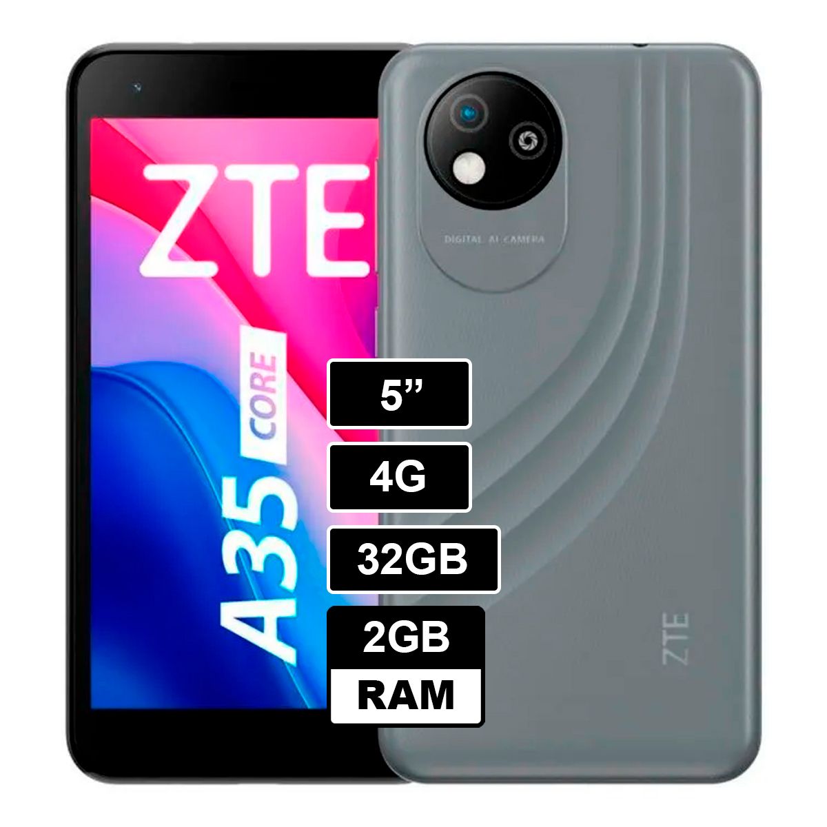 ZTE - CELULAR ZTE A35 CORE 2GB RAM 32GB GRIS