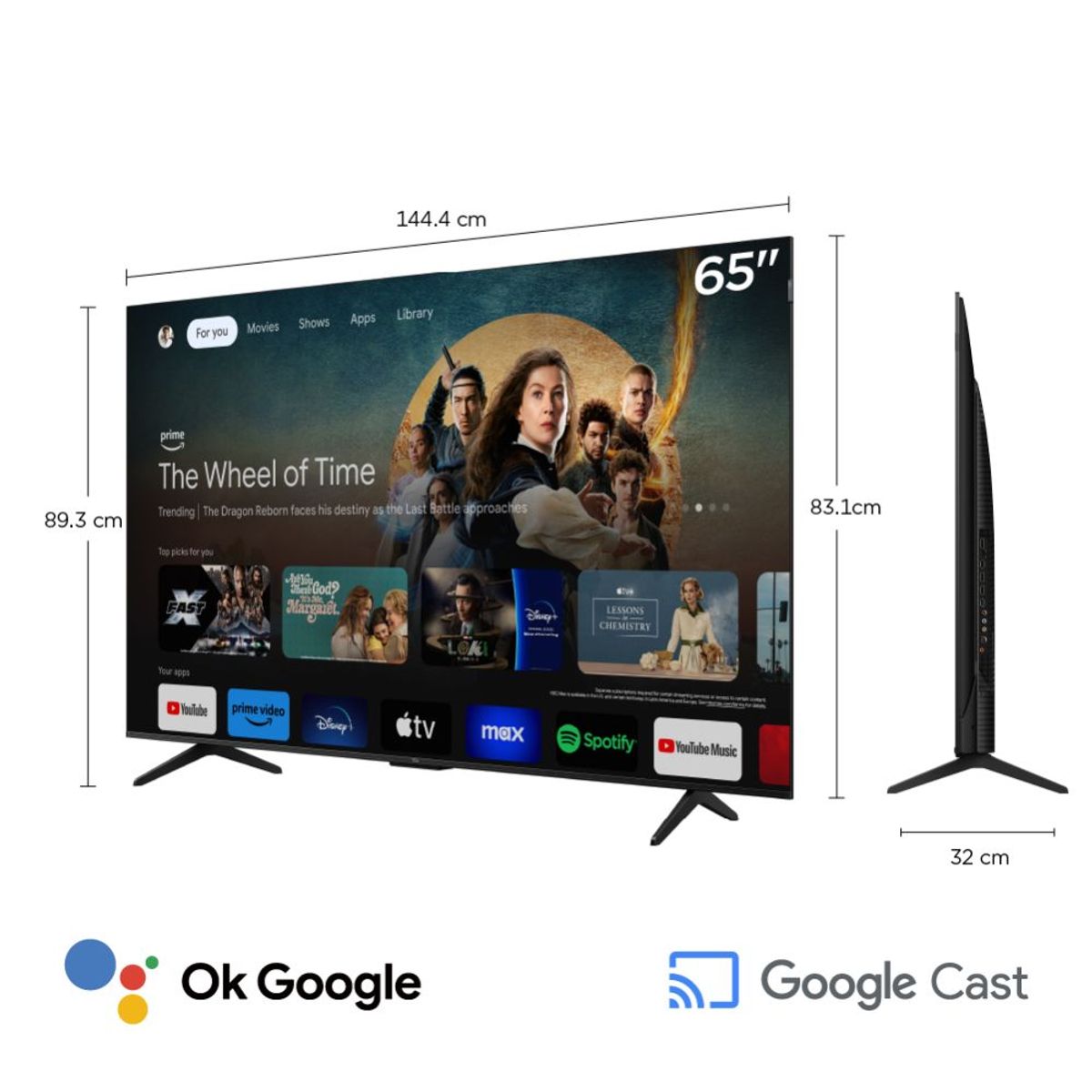 TCL - Televisor Smart UHD 4K 65 pulgadas TCL QLED 65P7K