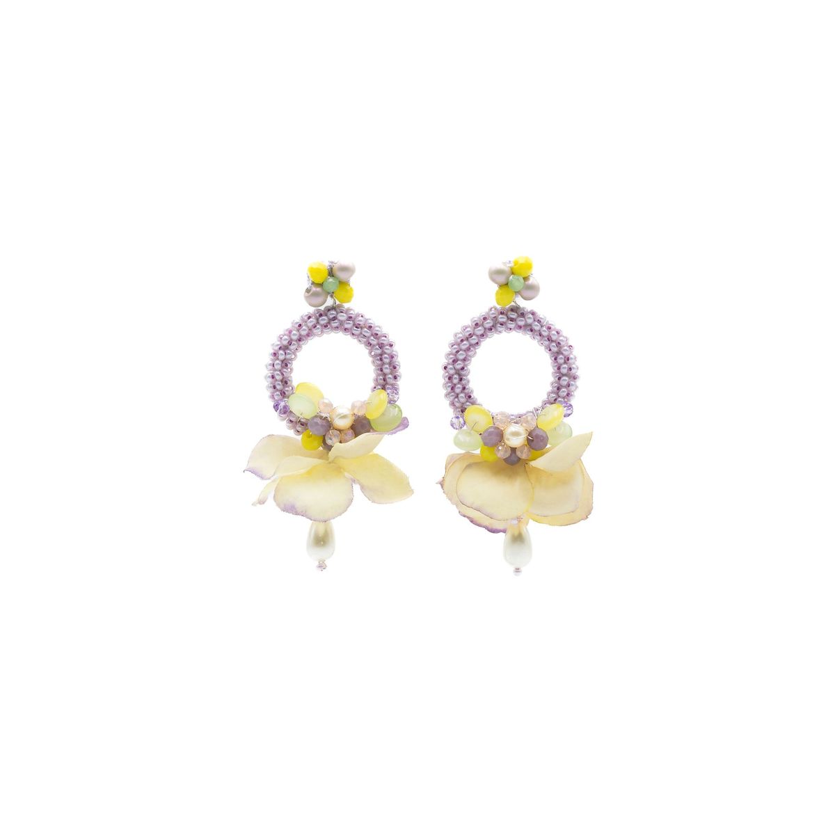 SAMANTHA PINTO HANDMADE ACCESSORIES - Aretes Antonia Lila Verde