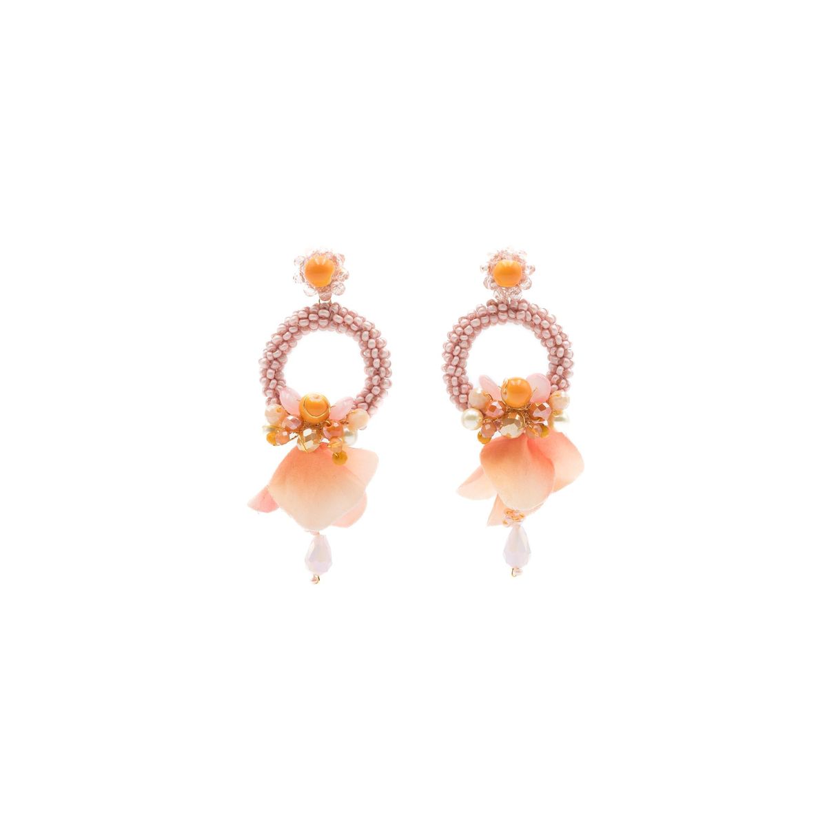 SAMANTHA PINTO HANDMADE ACCESSORIES - Aretes Antonia Rosado Naranja