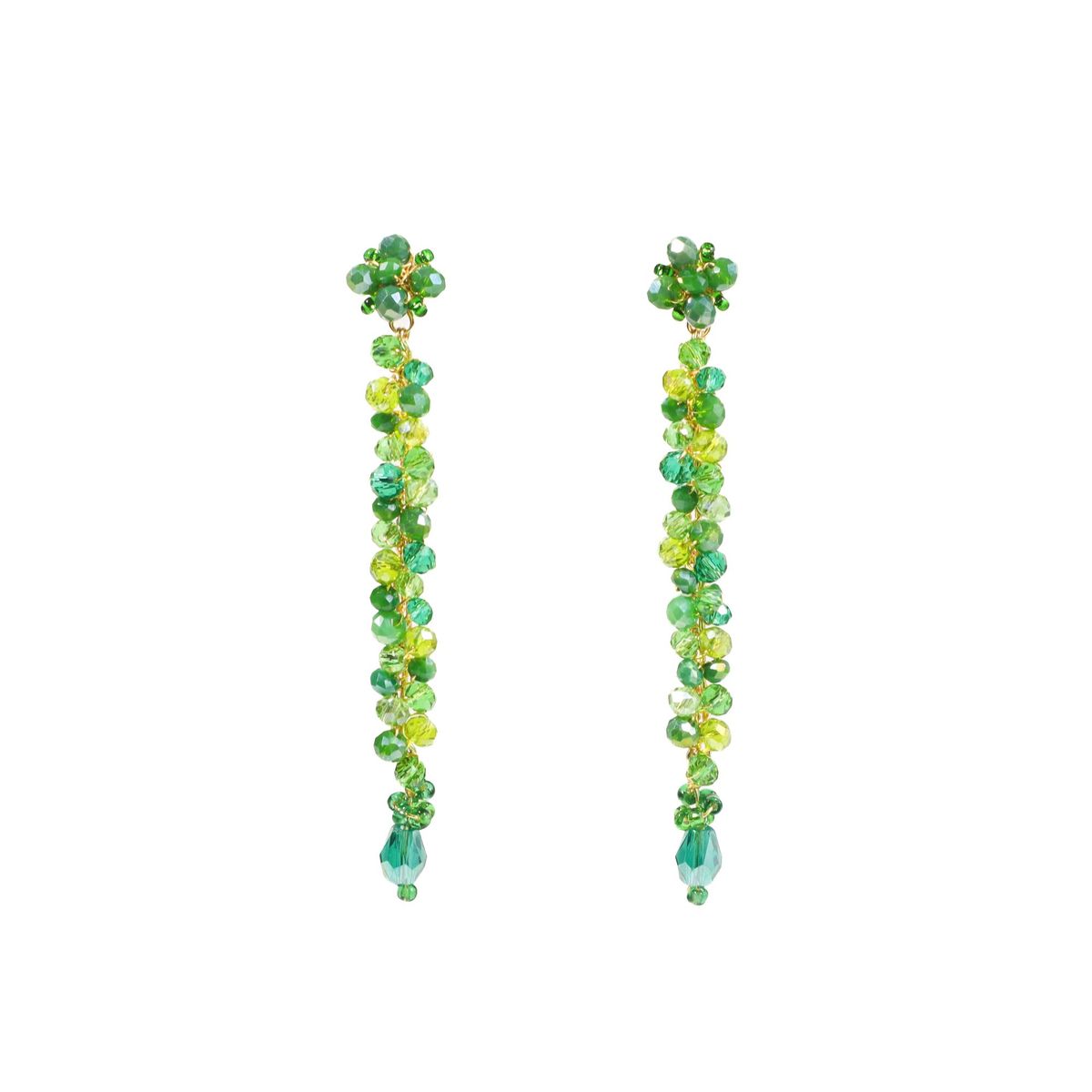 SAMANTHA PINTO HANDMADE ACCESSORIES - Aretes Virginia Verde Dorado