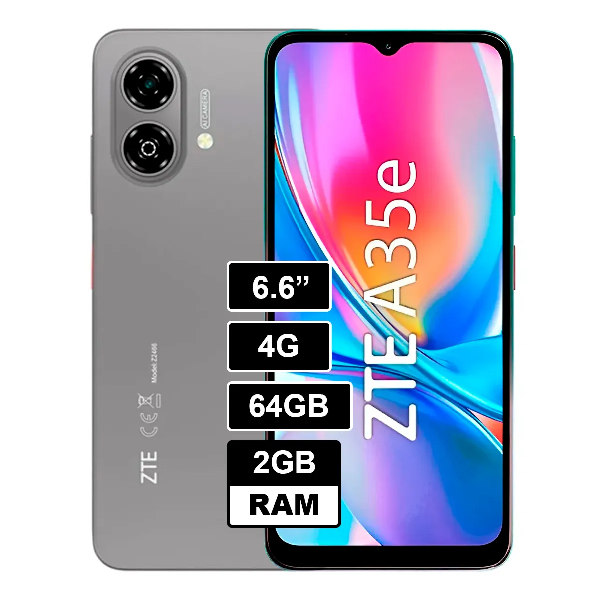 ZTE - Celular ZTE A35e 2GB RAM 64GB GRIS