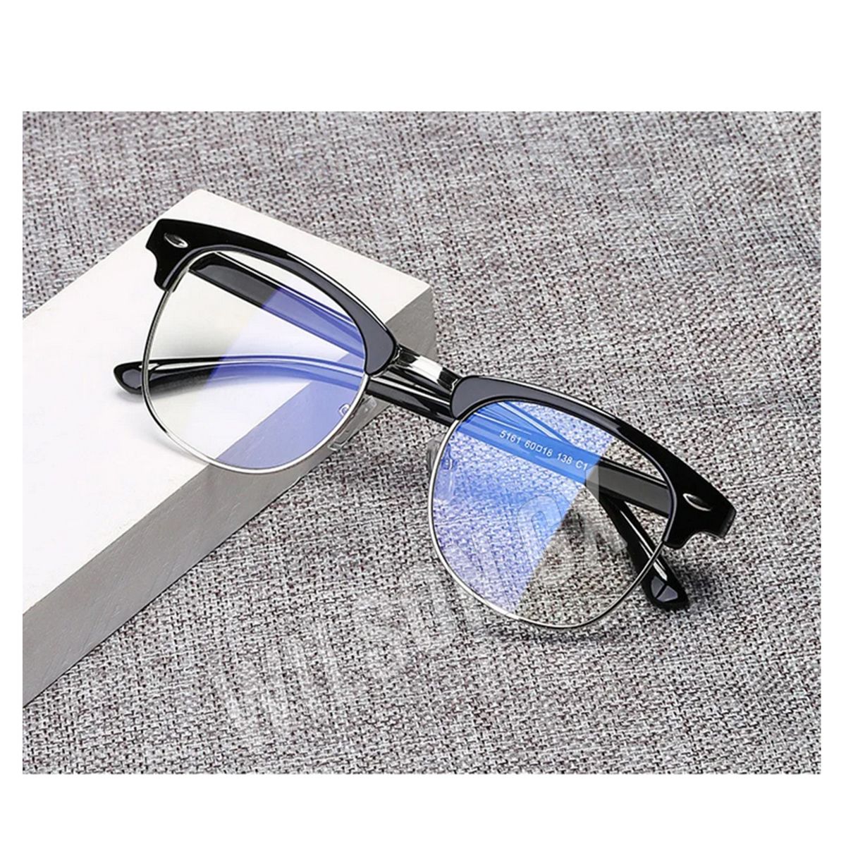 GENERICO - Lentes Premium Negros Modelo Clásico Con Filtro Azul Protección