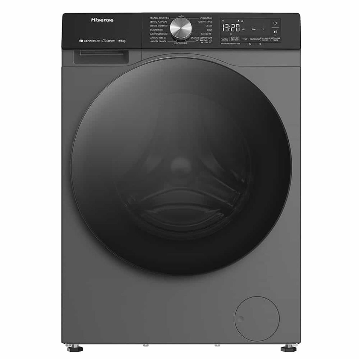HISENSE - Lavaseca Hisense WD3S1243BT 12 kg8 kg Gris Oscuro