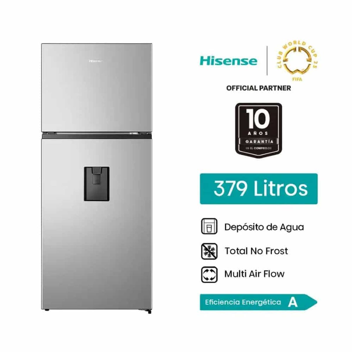HISENSE - Refrigeradora Hisense RT3N375NMCA 379L CD Gris