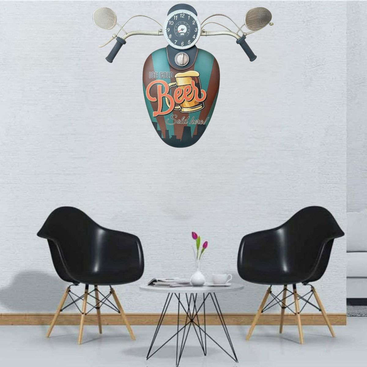 GENERICO - Adorno Para Pared Colección Metálico Tipo Moto