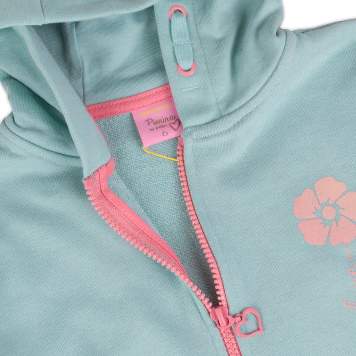 PILLIN - Polera cCierre y Capucha Niña PVY508-23VER