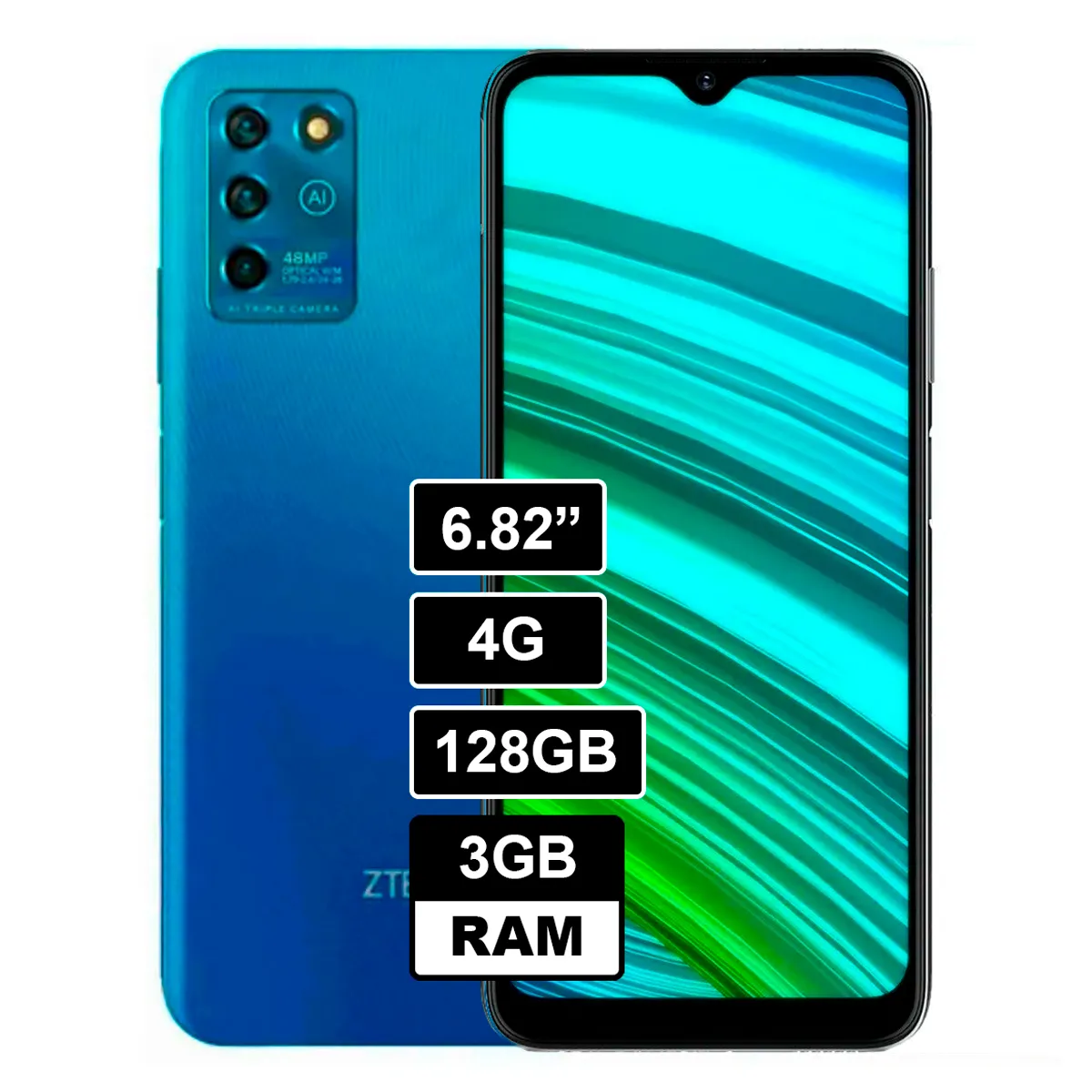 ZTE - Celular ZTE Blade V30 Vita 128GB 3GB RAM AZUL