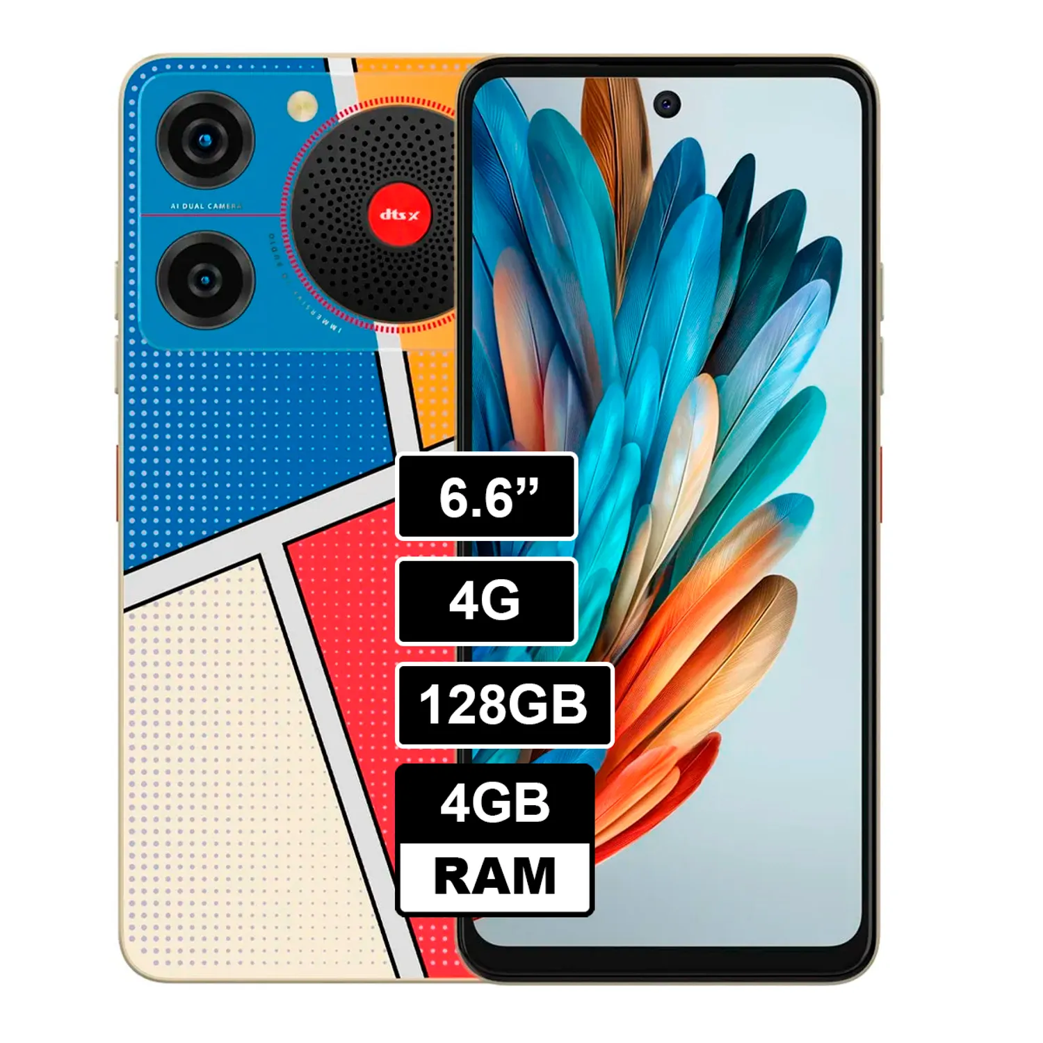 Celular Nubia Music 128GB 4GB RAM - AZUL ZTE | falabella.com