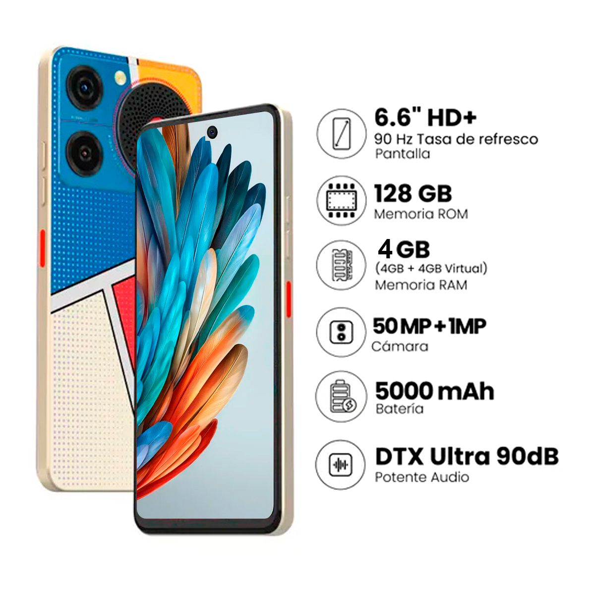 ZTE - Celular Nubia Music 128GB 4GB RAM - AZUL