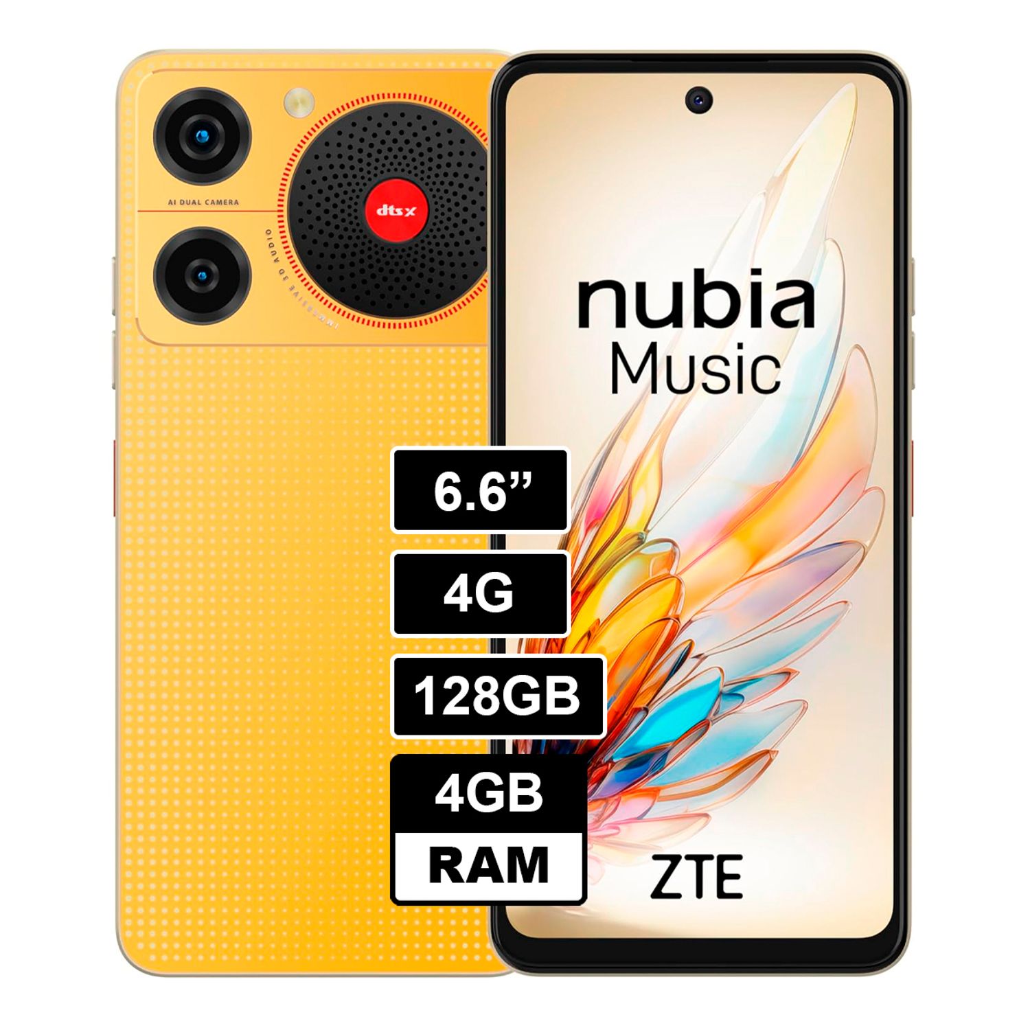 Celular Nubia Music 128GB 4GB RAM - NARANJA ZTE | falabella.com