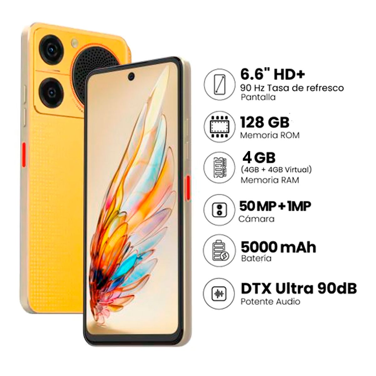 ZTE - Celular Nubia Music 128GB 4GB RAM - NARANJA