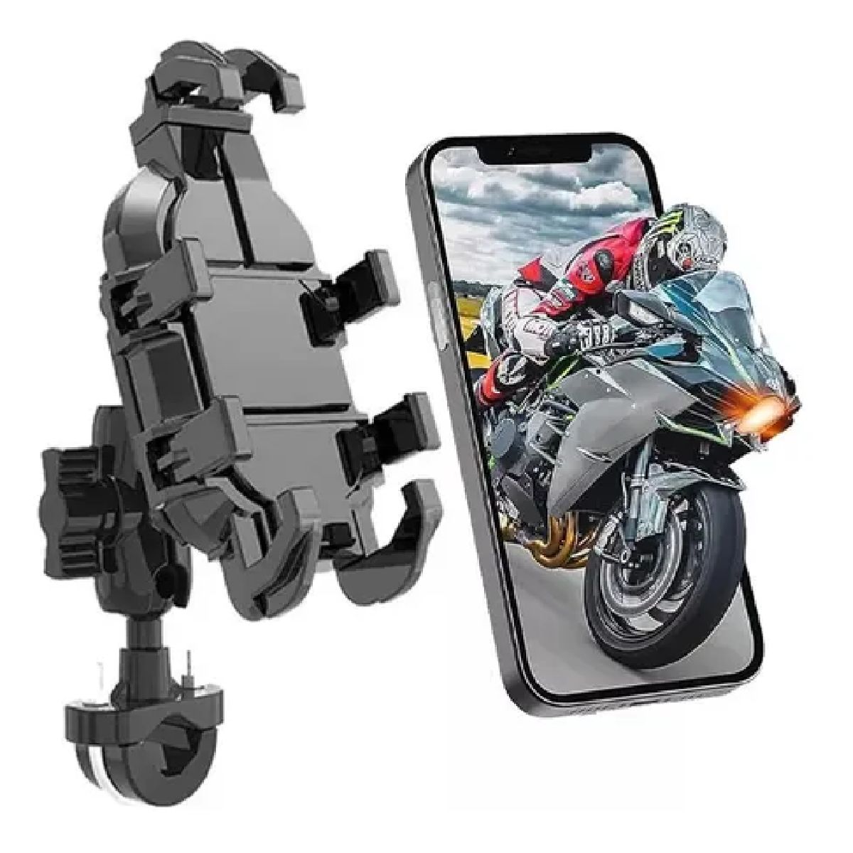 GENERICO - Soporte De 8 Puntos De Celular Para Manillar De Moto