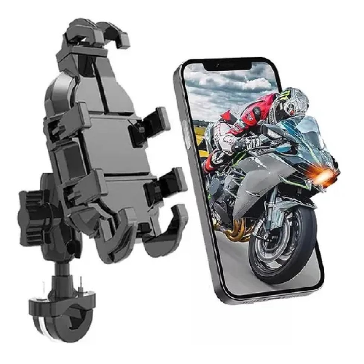 GENERICO - Soporte De 8 Puntos De Celular Para Manillar De Moto