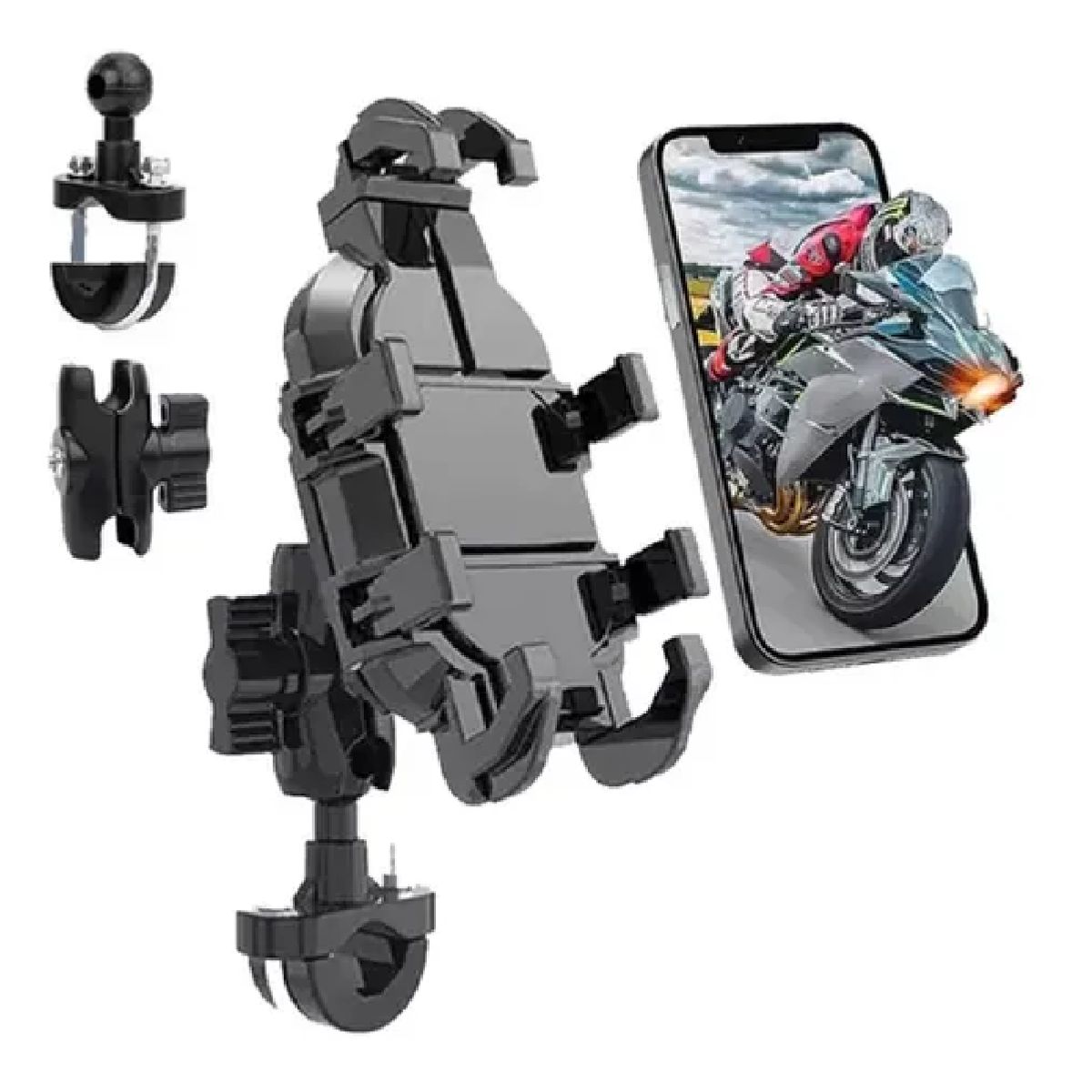 GENERICO - Soporte De 8 Puntos De Celular Para Manillar De Moto