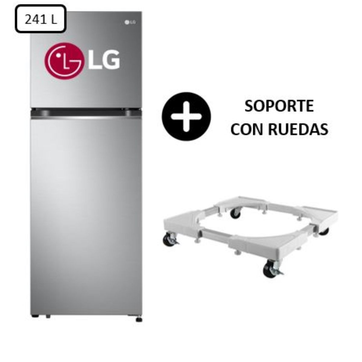 LG - REFRIGERADORA LG GT24BPP 241 L PLATEADA + SOPORTE CON RUEDAS