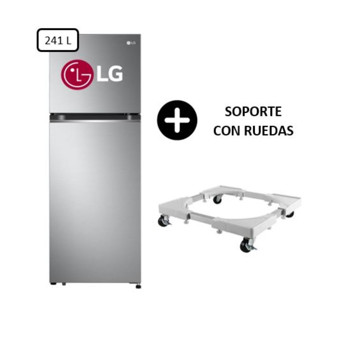 LG - REFRIGERADORA LG GT24BPP 241 L PLATEADA + SOPORTE CON RUEDAS