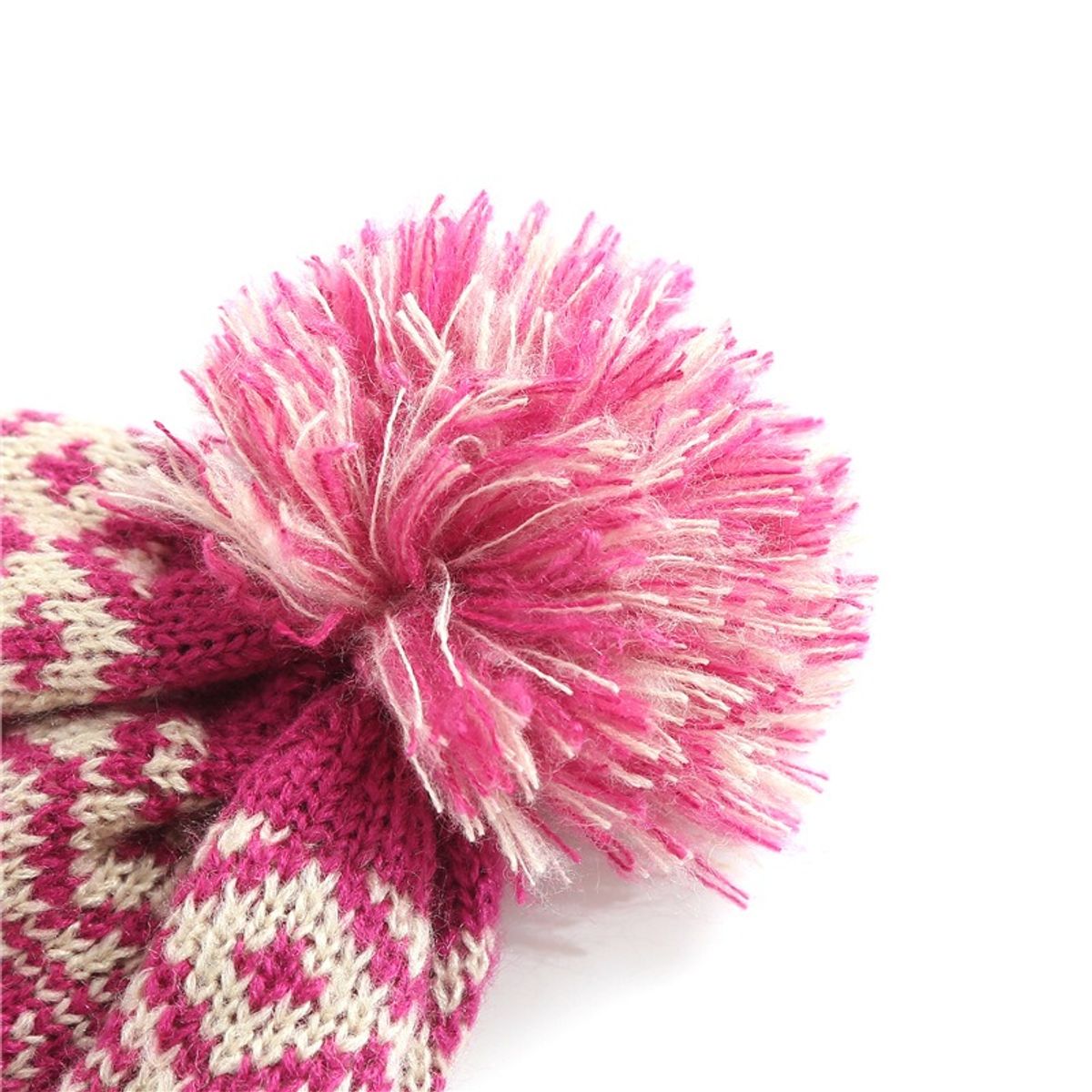KAST PE - Gorro Beanie Bawei Fucsia de Lana Suave con Pompon