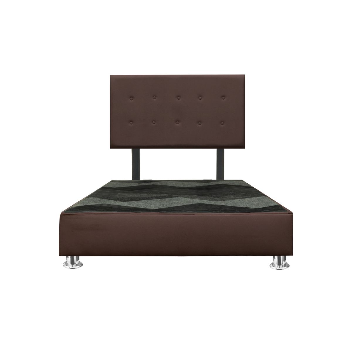 MUEBLES MACRUMO - Cama tapizada Lima - 2 Plz - Color marrón