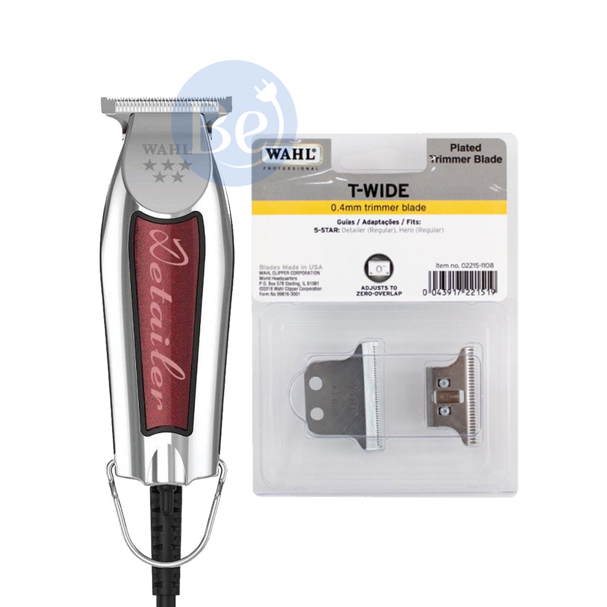 WAHL - Combo Wahl Trimmer Detailer 08081-1208 y Cuchilla De Repuesto