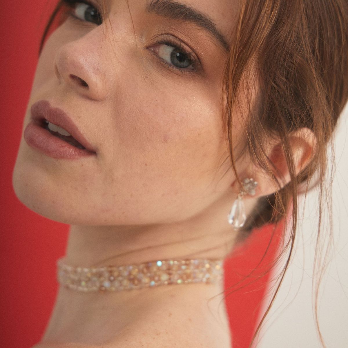 SAMANTHA PINTO HANDMADE ACCESSORIES - Collar Esmeralda Plateado Nude