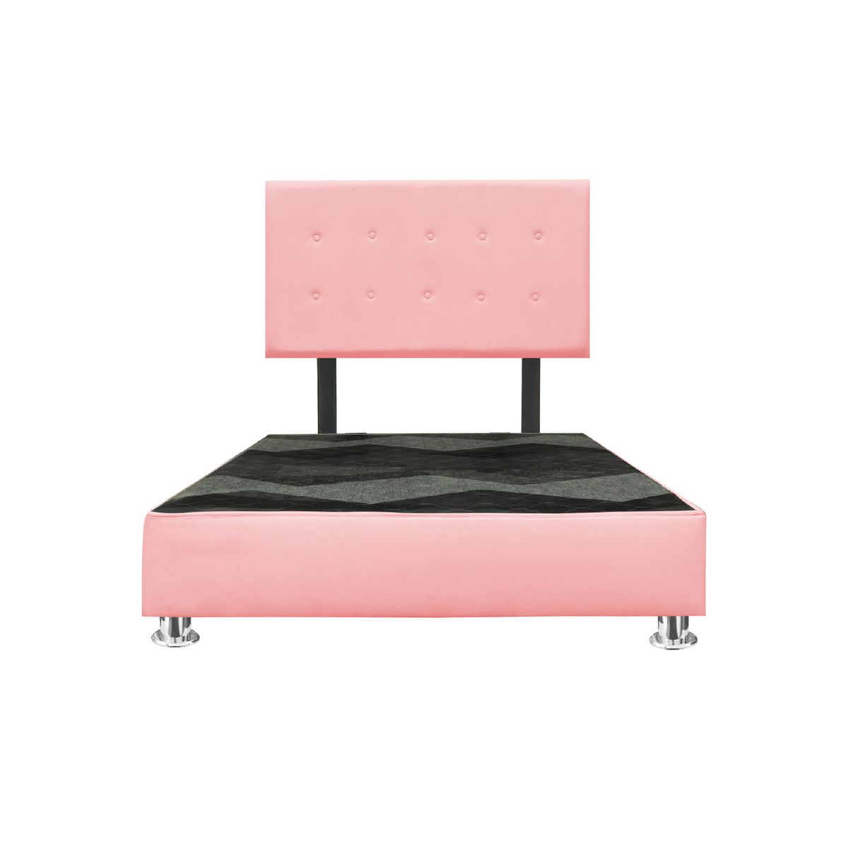MUEBLES MACRUMO - Cama tapizada Lima - Queen - Color rosado