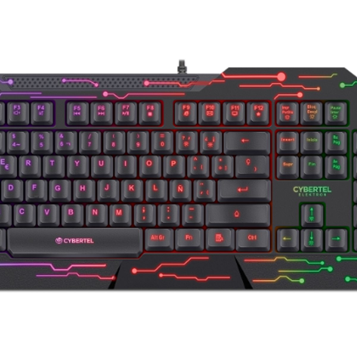 CYBERTEL - Teclado Gamer ELEKTRON CYB K508 USB RAINBOW CYBERTEL