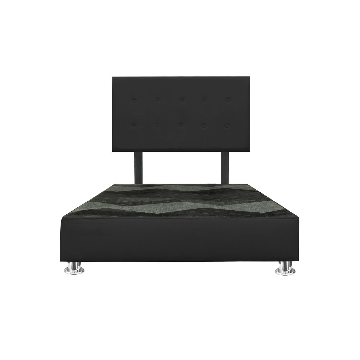 MUEBLES MACRUMO - Cama tapizada Lima King 2 tarimas Color Negro