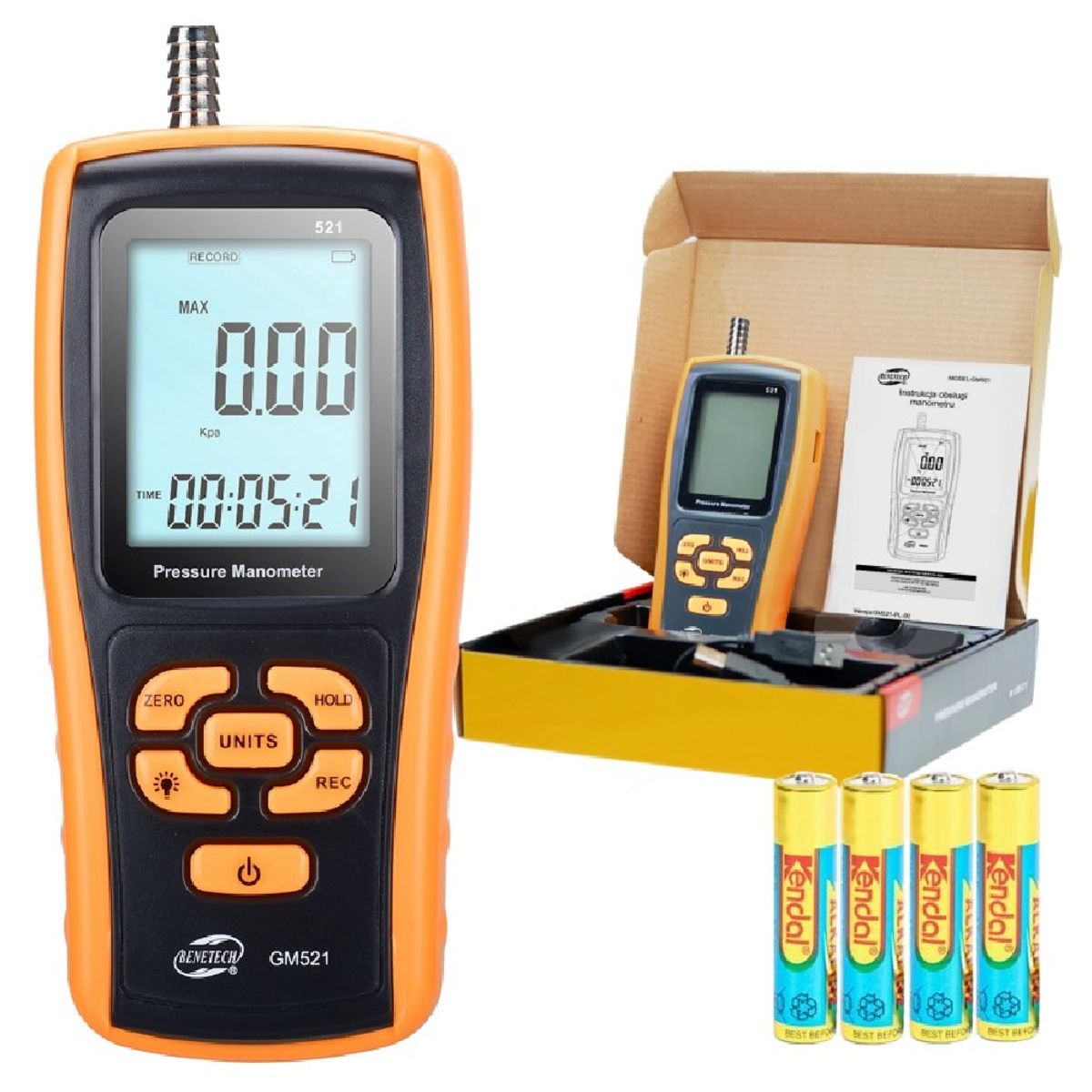 BENETECH - Manómetro Medidor Presión Diferencial de Aire Gas - BENETECH GM521