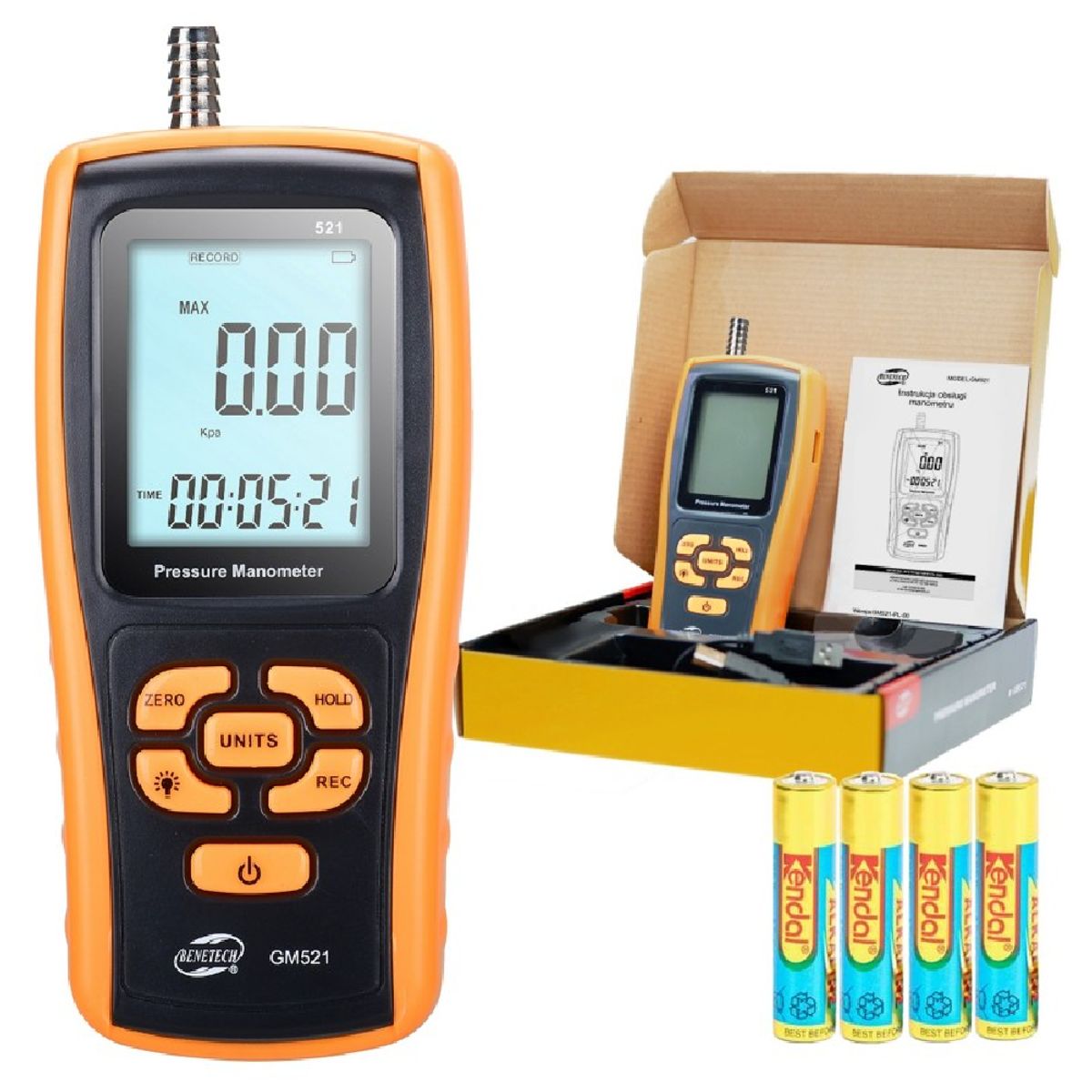 BENETECH - Manómetro Medidor Presión Diferencial de Aire Gas - BENETECH GM521