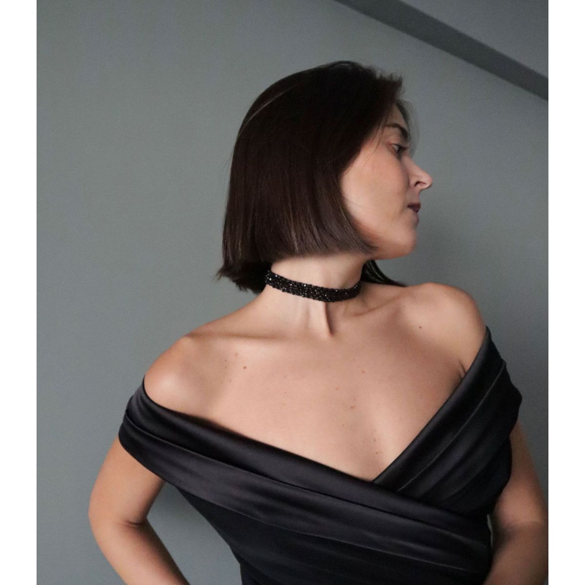 SAMANTHA PINTO HANDMADE ACCESSORIES - Collar Esmeralda Negro