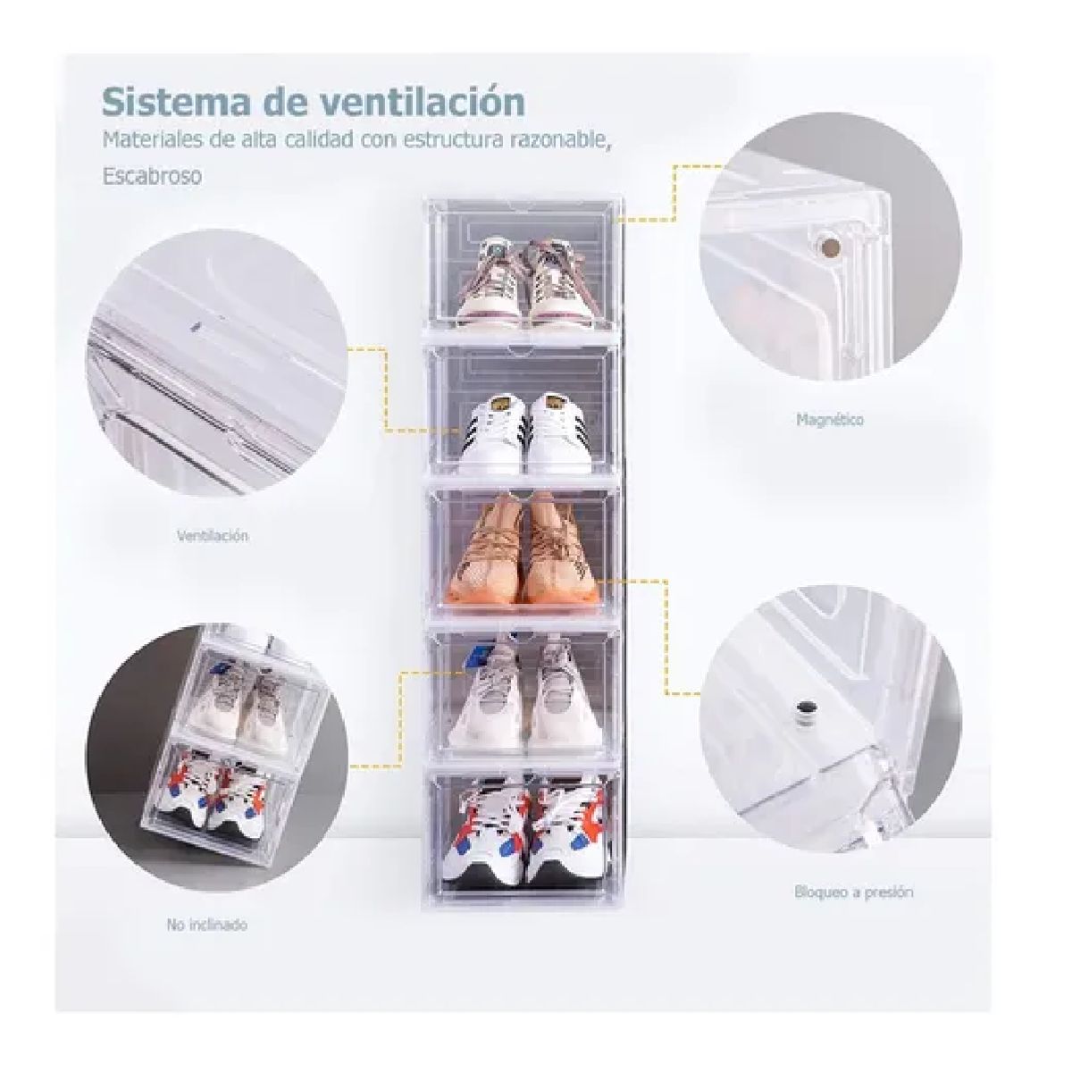 GENERICO - Caja Organizadora Zapatera Con Tapa Imantada Para Zapatillas