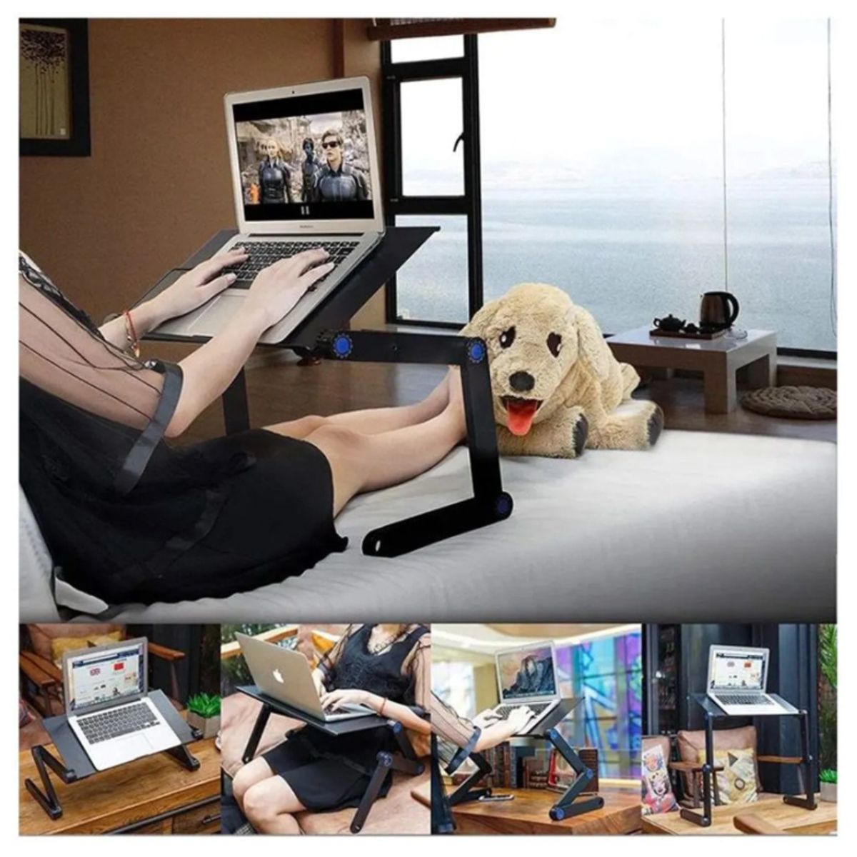 GENERICO - Mesa para Laptop Dual Cooler Con Base Para Mouse y Pad