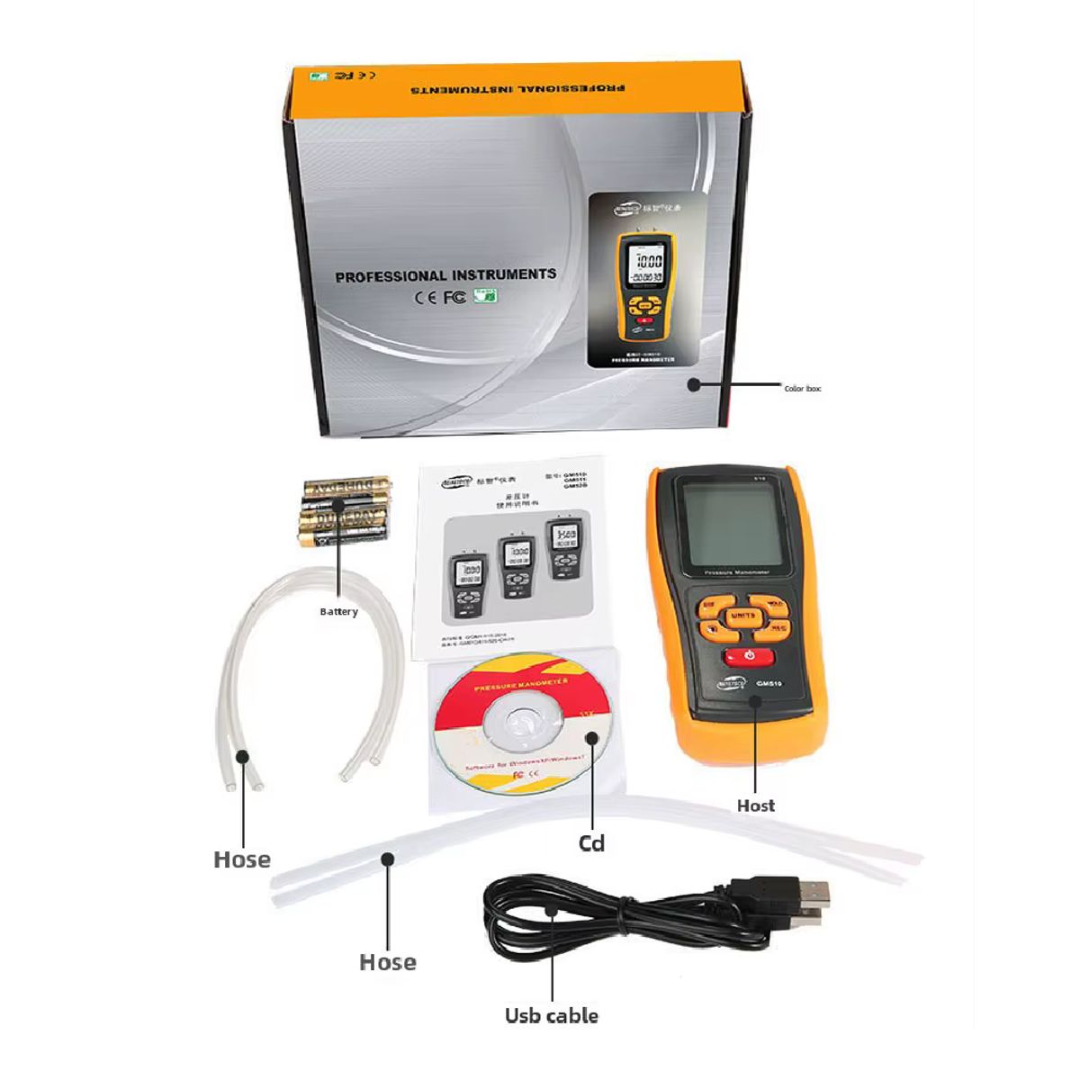 BENETECH - Manómetro Digital Medidor de Presión Diferencial - BENETECH GM510