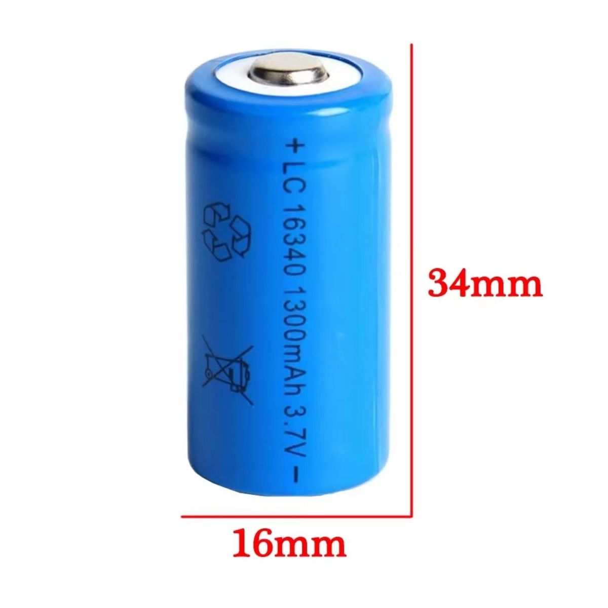 BESTON - Pila CR123A 16340 1600mAh 3.7V Batería Li-Ion Recargable