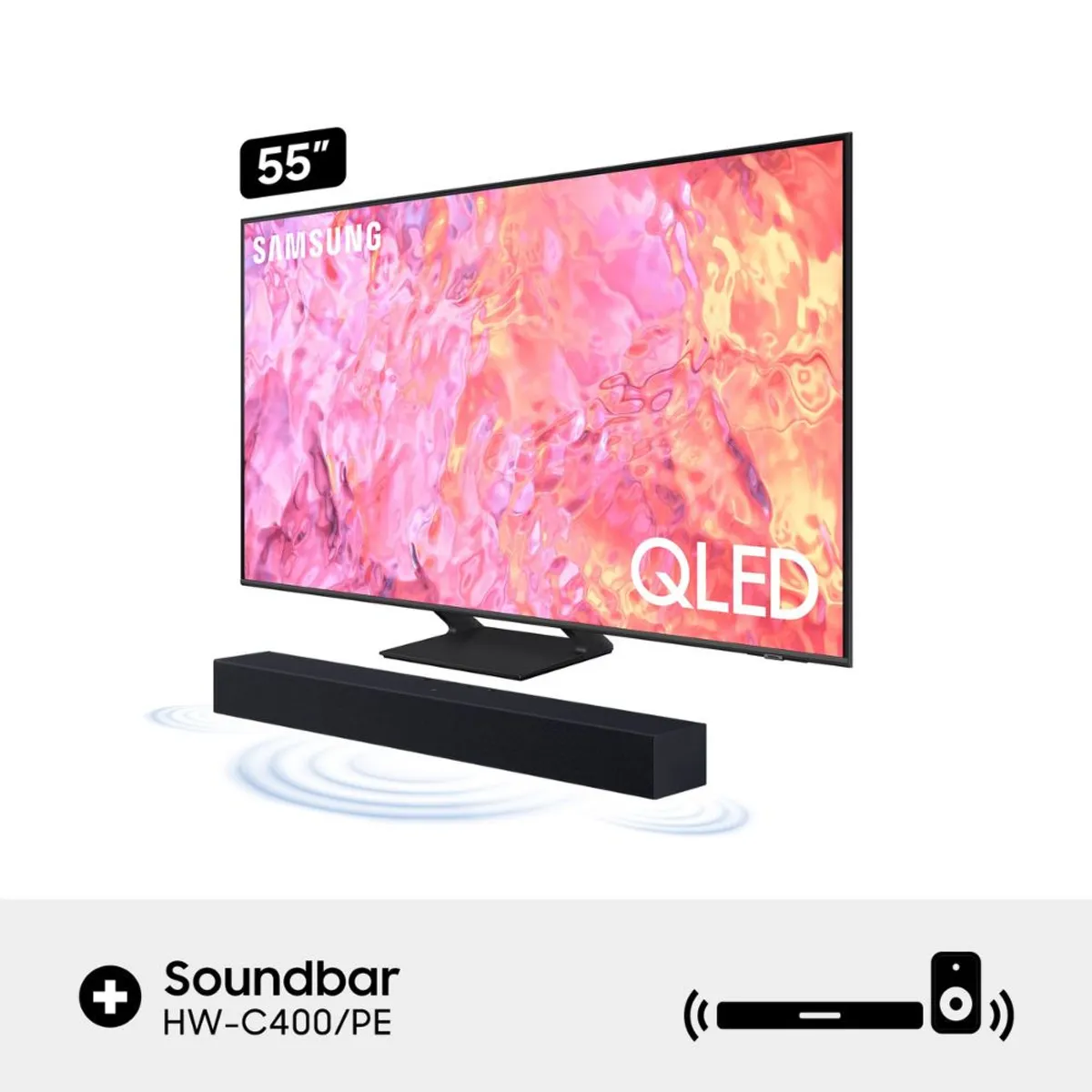 SAMSUNG - COMBO SAMSUNG TV 55 QLED F-QN55Q7F5A-01 QN55Q7F5AGXPE + HW-C400