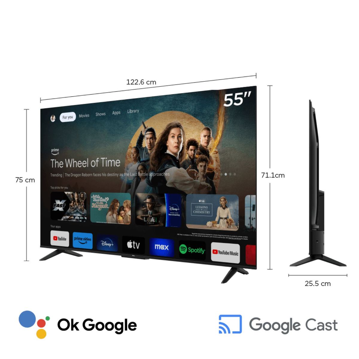 TCL - Televisor TCL  55" UHD 4K Smart TV 55P6K